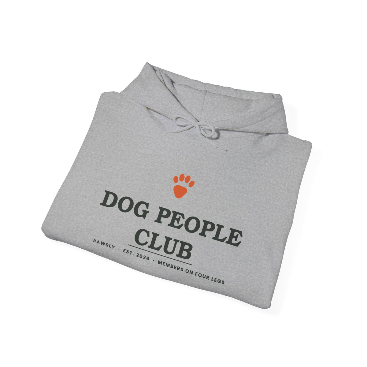 Dog People Club Hoodie in Sport Grey, folded