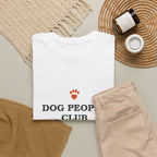 Dog People Club Tee in White, folded flat lay