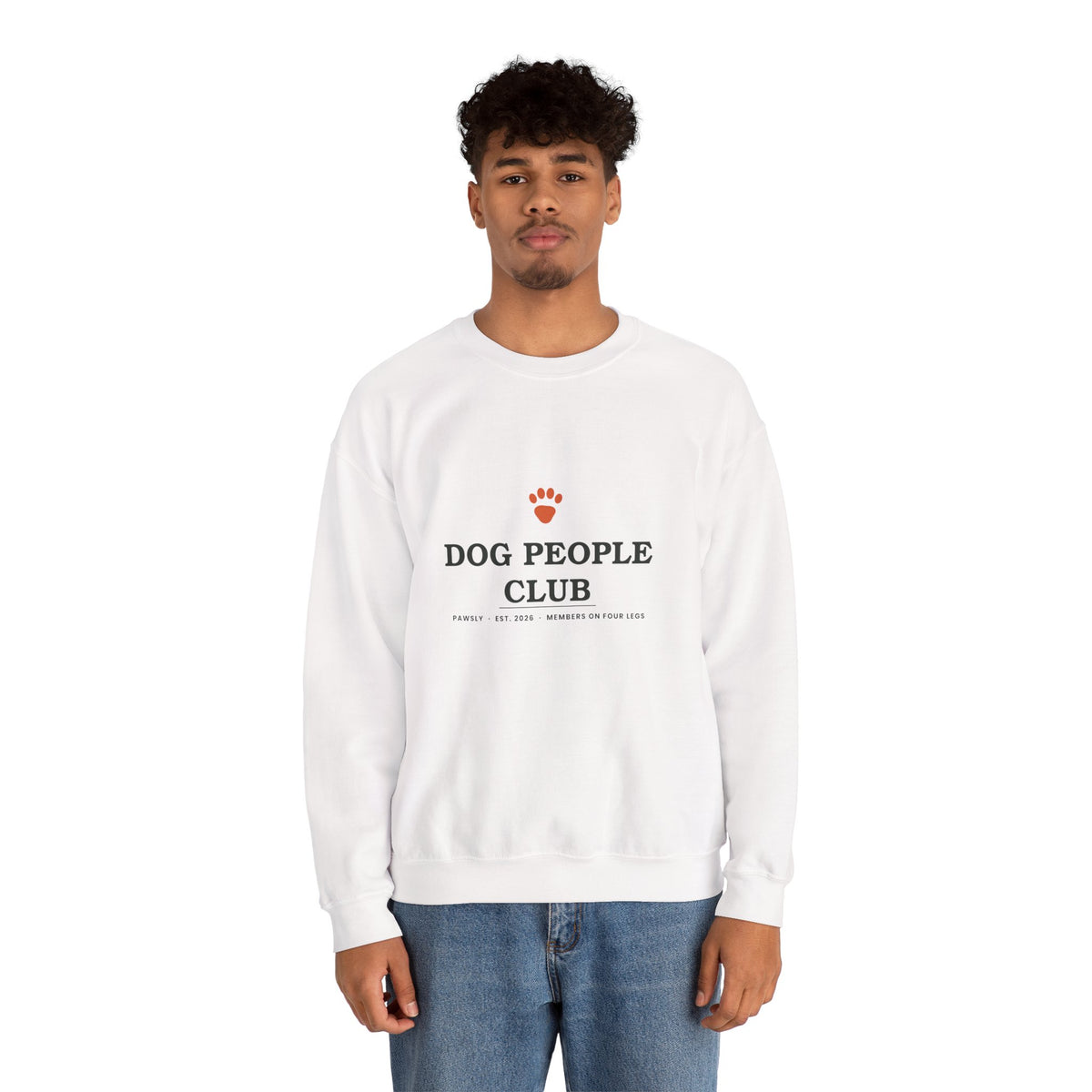 Dog People Club Sweatshirt in Sport Grey, folded flat lay