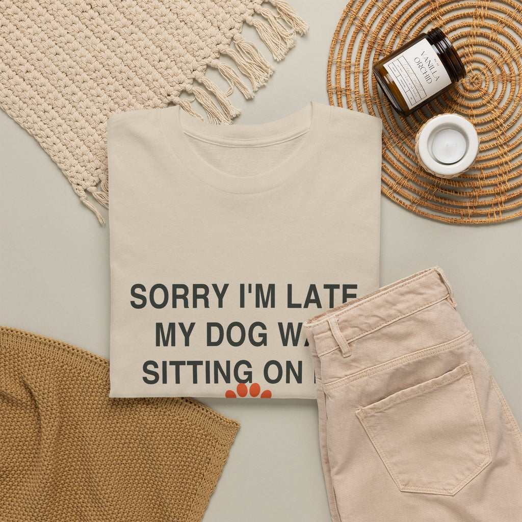 Sorry I'm Late Tee in Sport Grey, folded flat lay