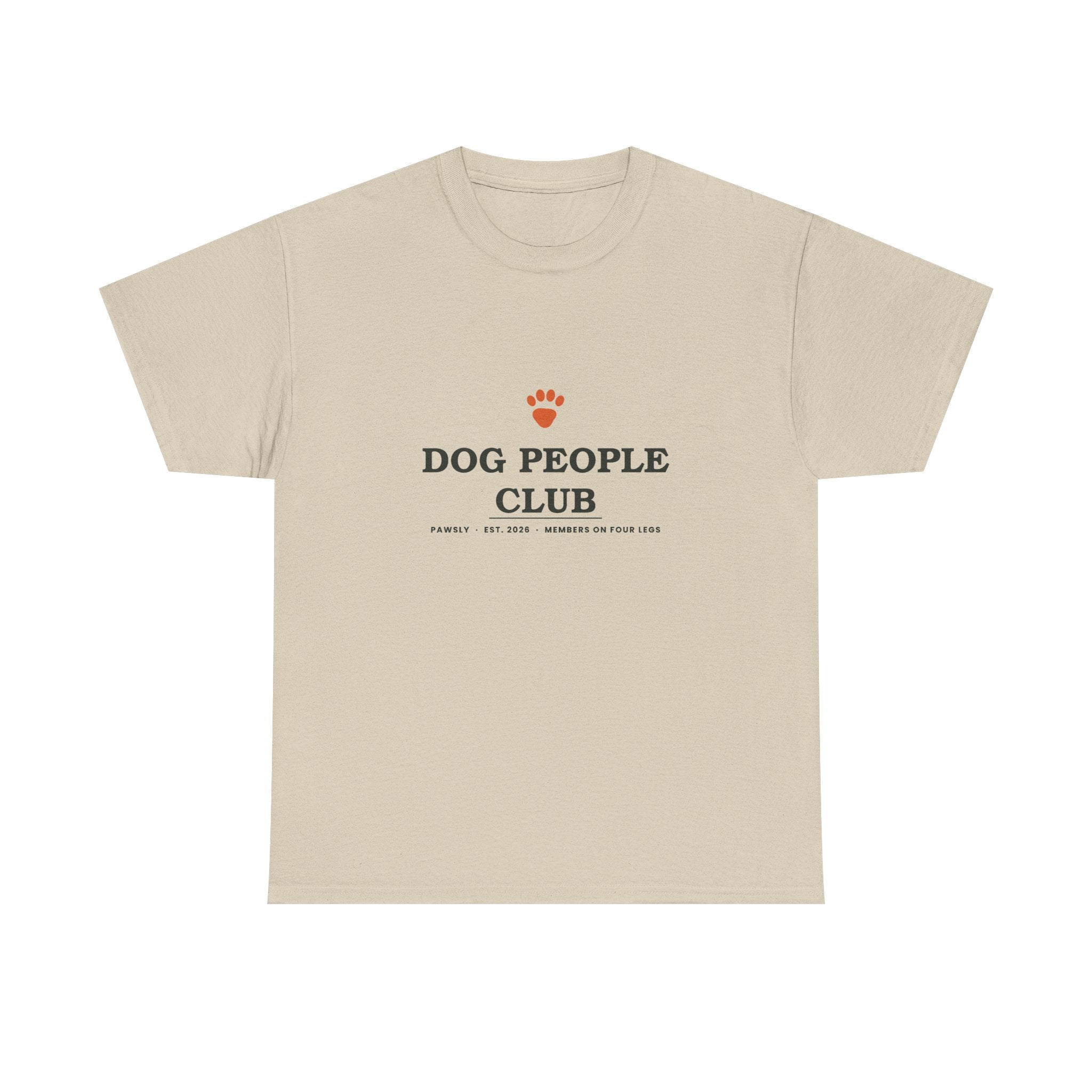 Dog People Club Tee in Sand, front view