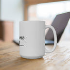 Dog People Club ceramic mug with the Pawsly paw crest, studio photograph
