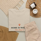 Home Is Where the Dog Is Tee in Sport Grey, folded flat lay