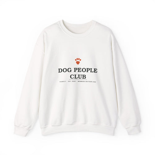 Dog People Club Sweatshirt in White, front view