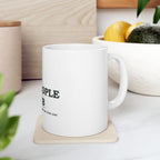 Dog People Club ceramic mug, 15 oz, angled view on a plain background