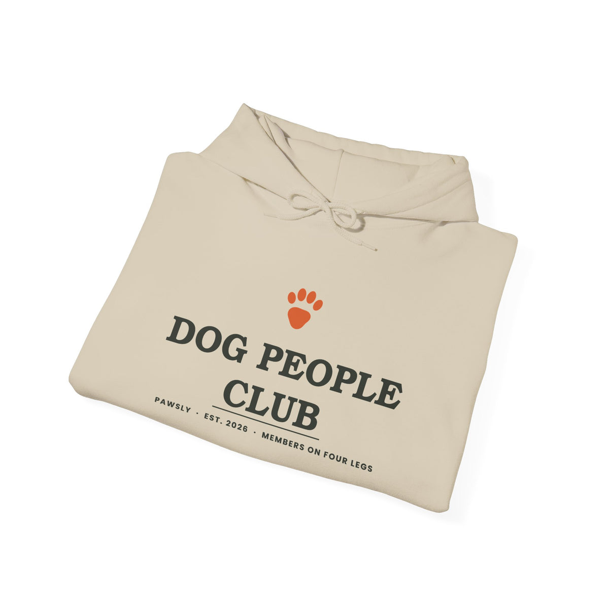 Dog People Club Hoodie in Sand, folded
