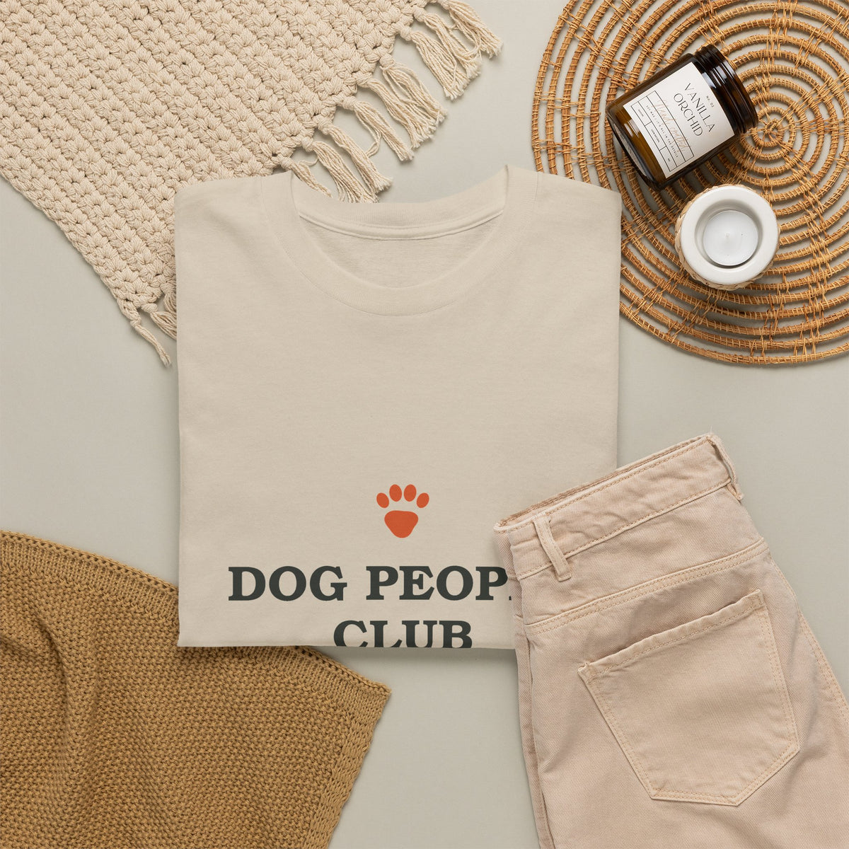 Dog People Club Tee in Sport Grey, folded flat lay