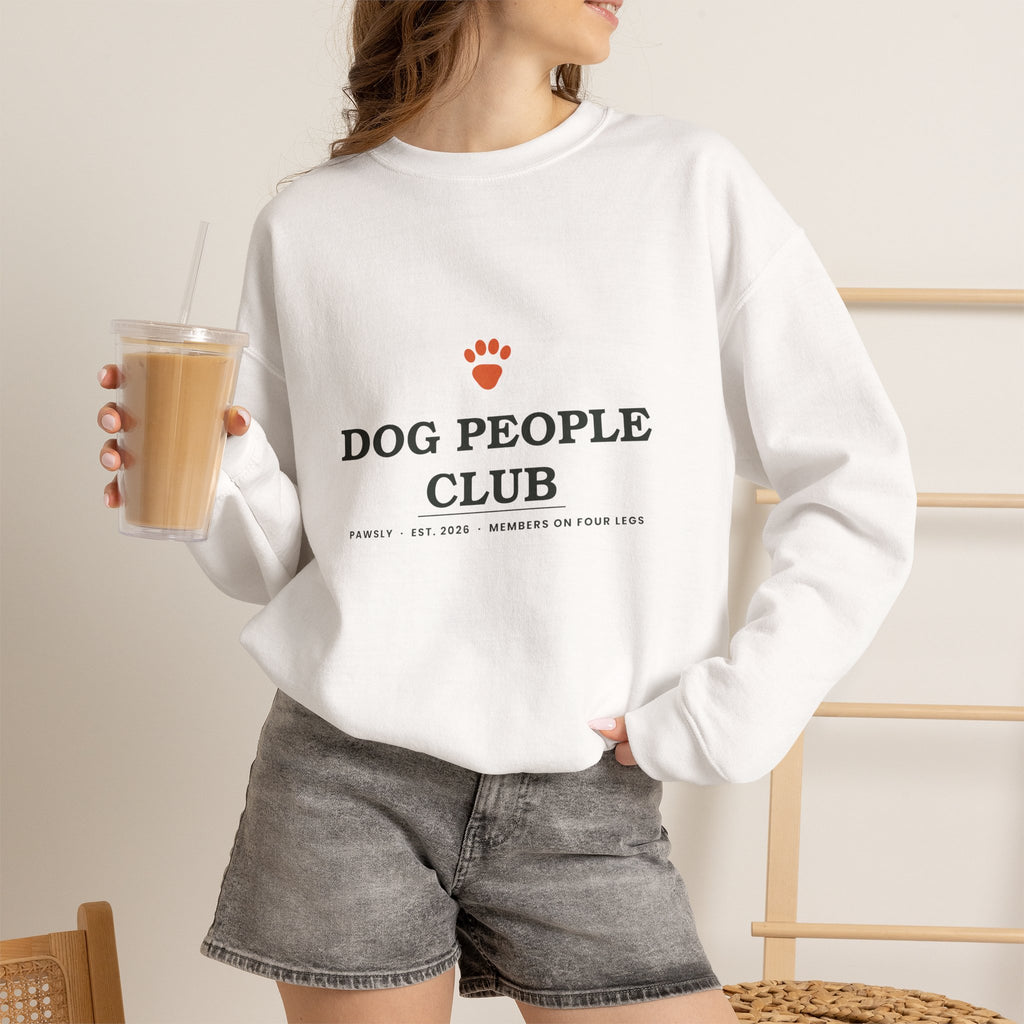Dog People Club Sweatshirt in Sand, folded flat lay