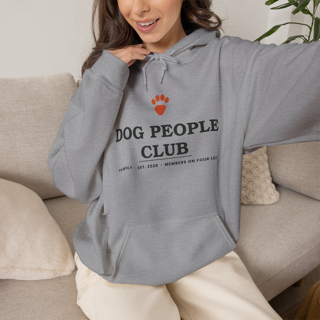 Dog People Club Hoodie worn, in Sport Grey