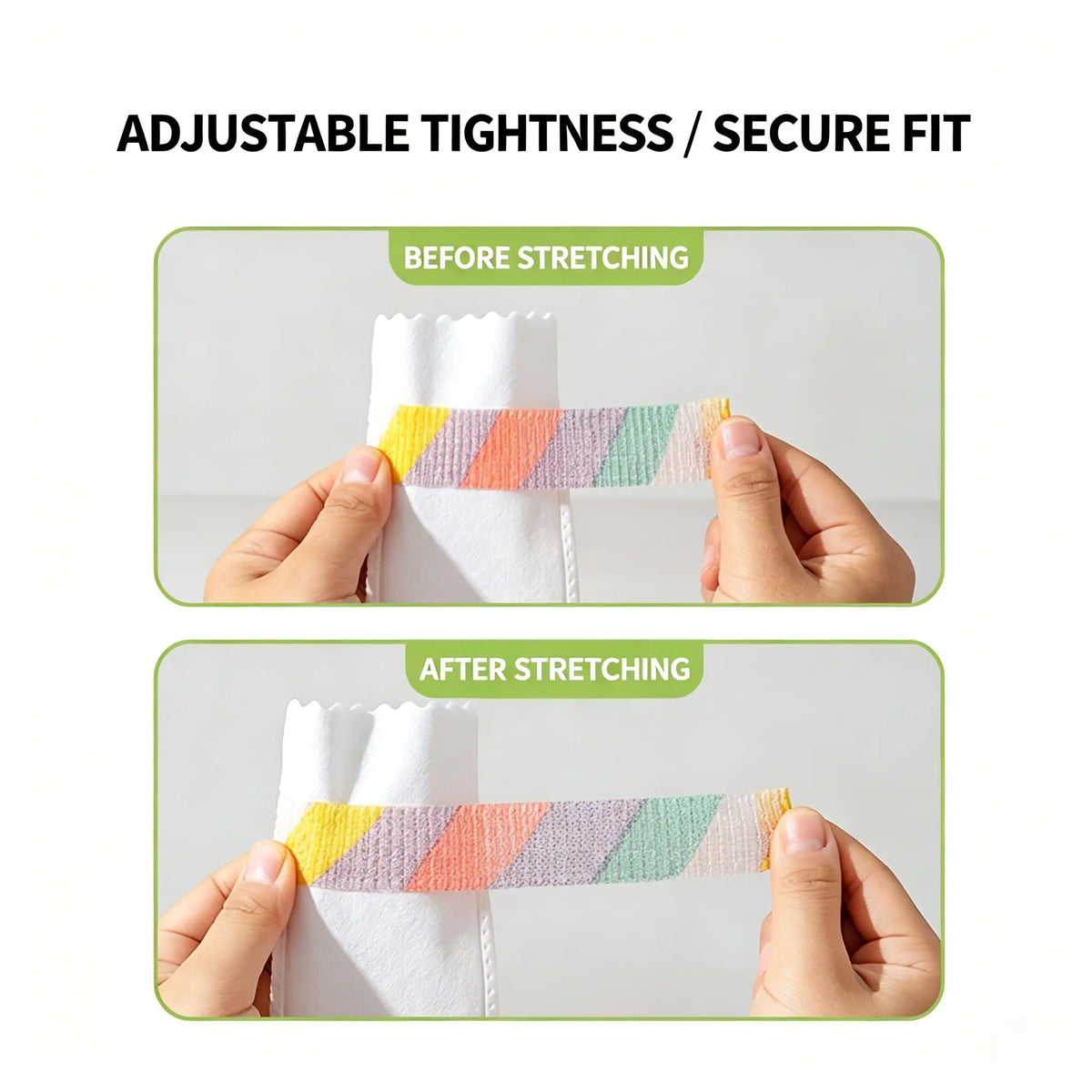 Stretching a paw cover to show the adjustable fit